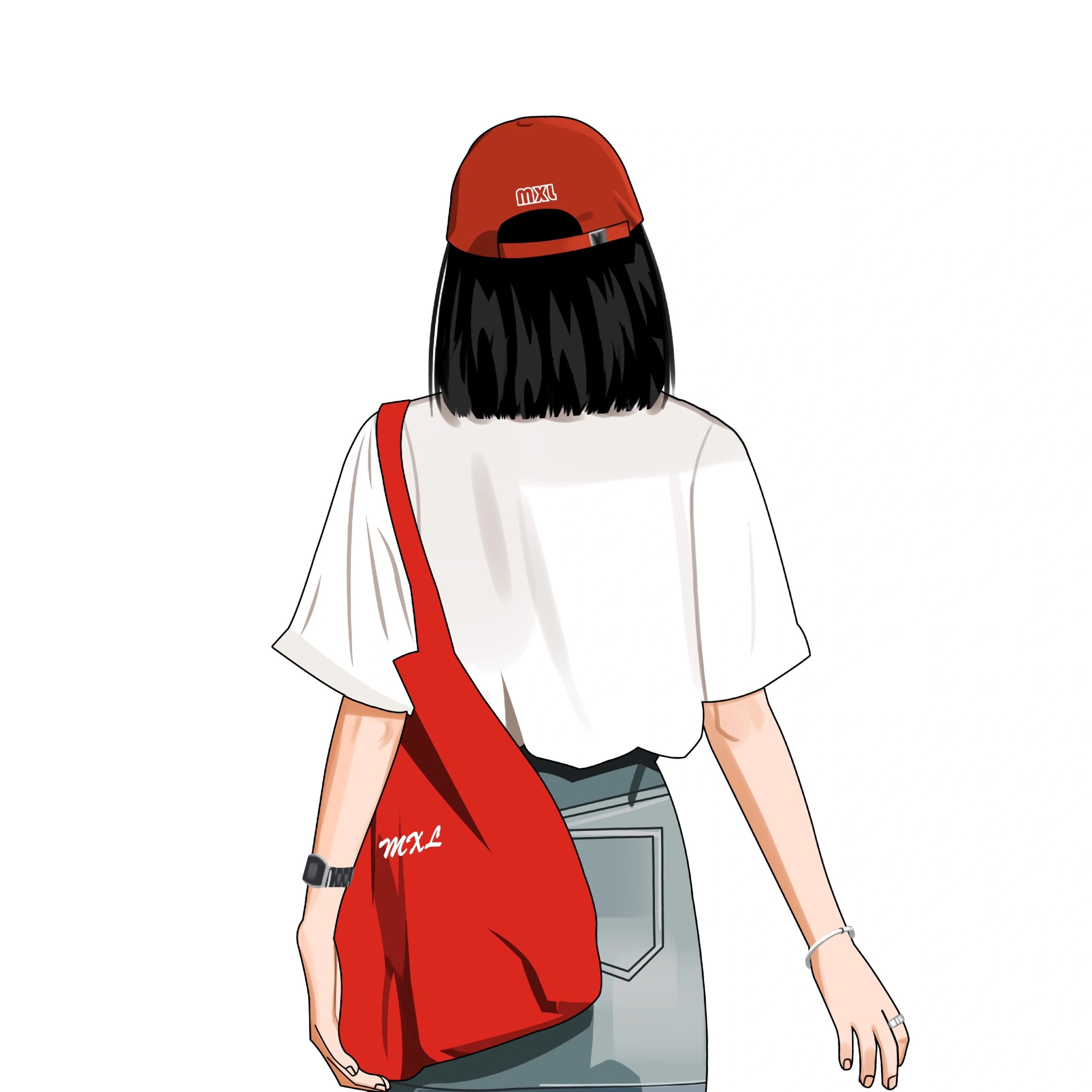 美女图片微信头像背影短发_4