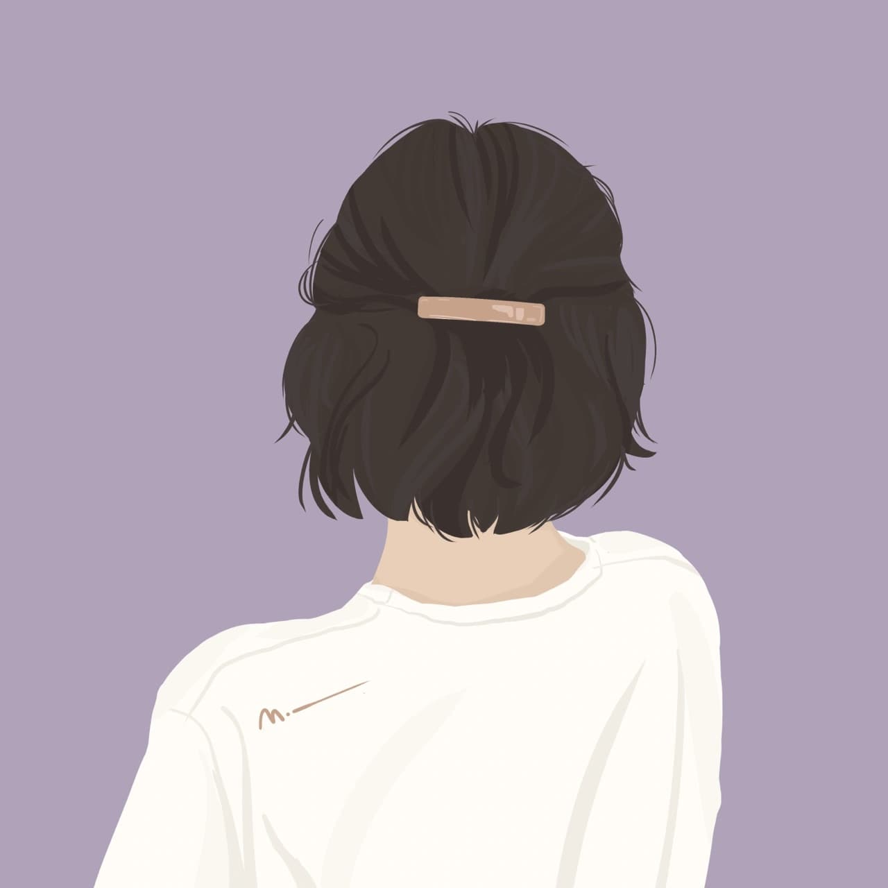美女图片微信头像背影短发_13