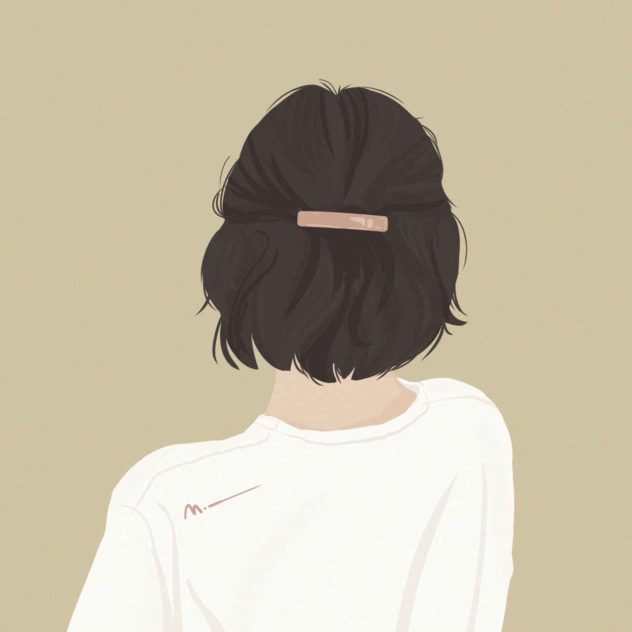 美女图片微信头像背影短发_19