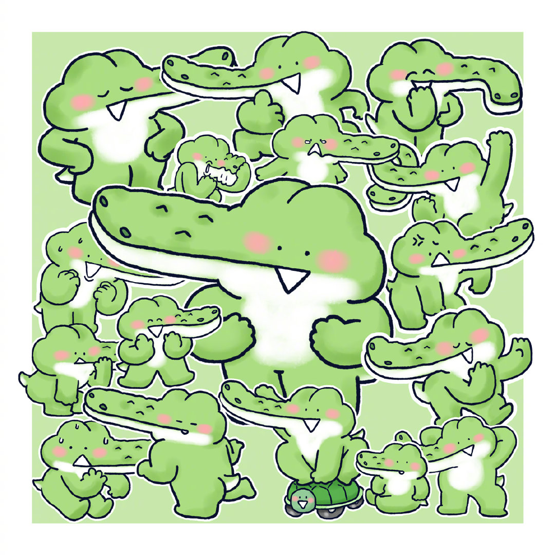 小矛动物园小鳄鱼卡通头像_17