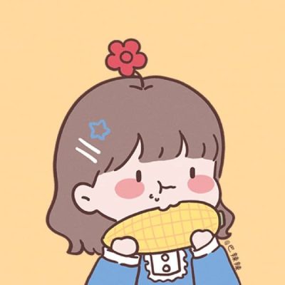 小男孩小女孩啃玉米情侣头像