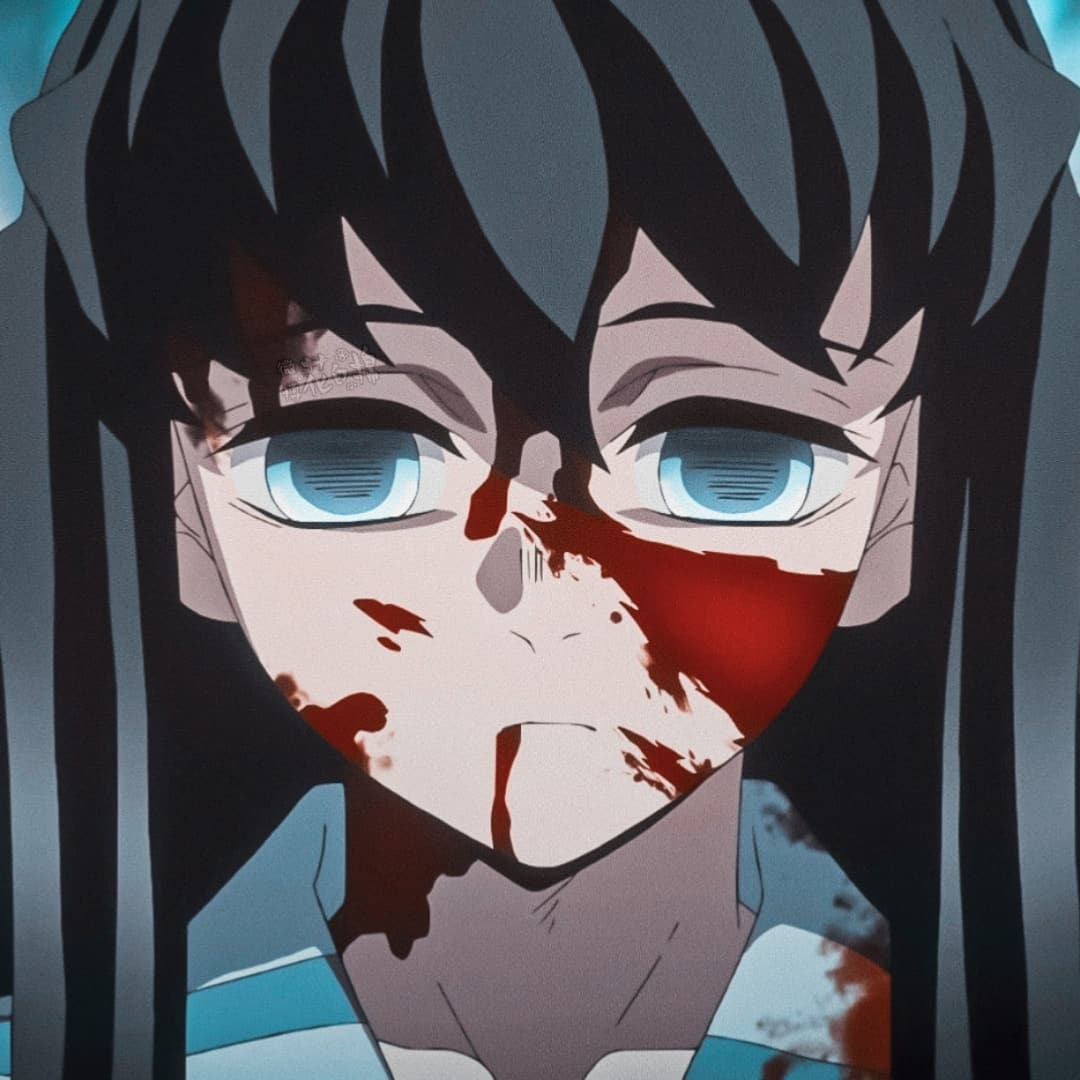 鬼灭之刃时透无一郎头像 满脸嗜血的动漫人物_1