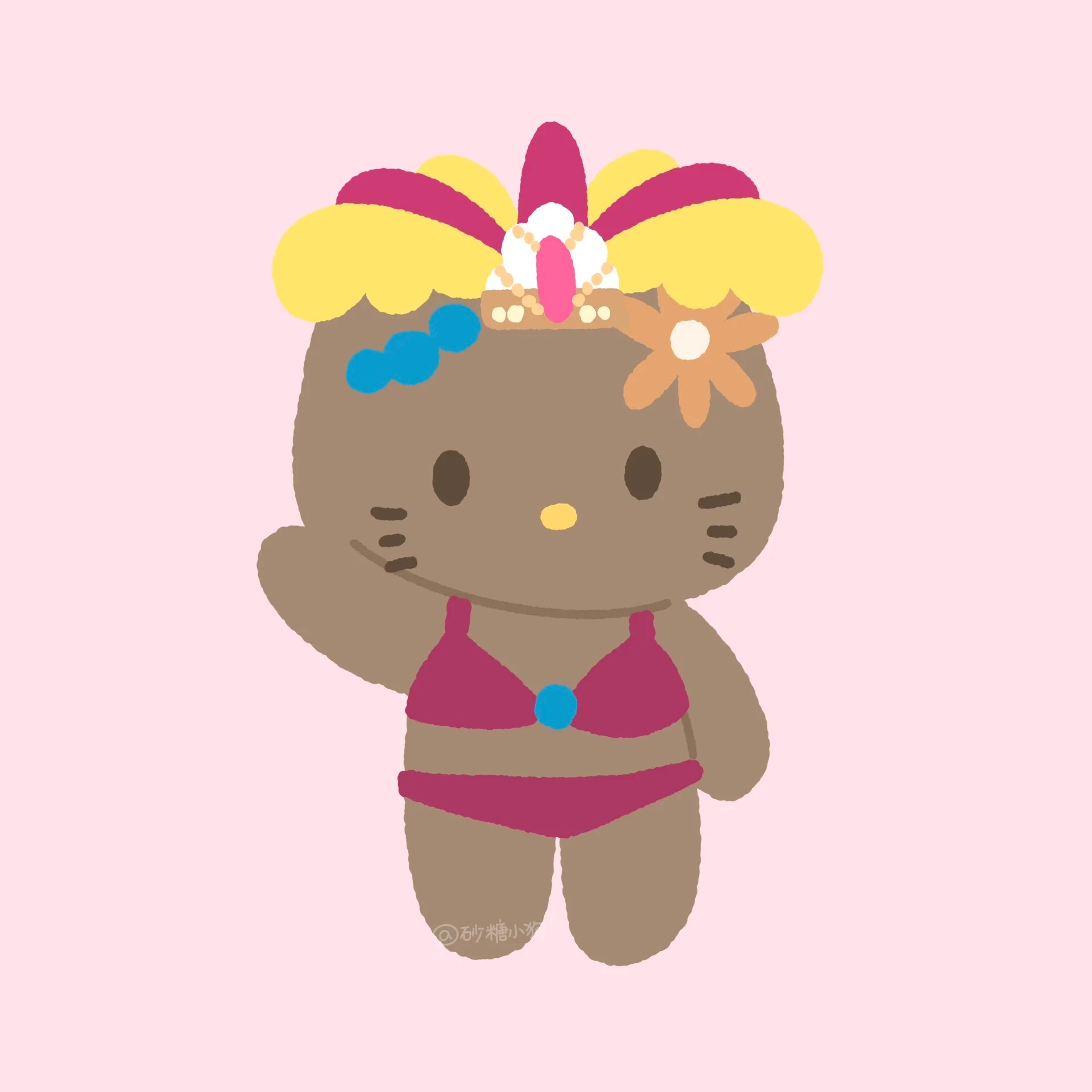 夏天黑皮三丽鸥头像，包括HelloKitty凯蒂猫/库洛米/美乐蒂_1