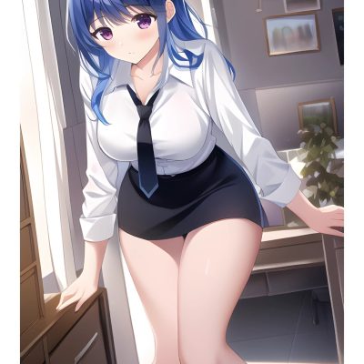 Ai绘制二次元 职业装 短裙 御姐范