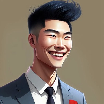 ai绘画帅气男生头像图片 斗鸡眼对眼男_1