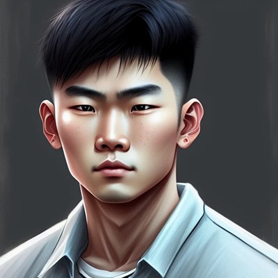 ai绘画帅气男生头像图片 斗鸡眼对眼男_2