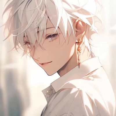 白发二次元少男少女情侣头像 AI绘画超甜动漫情头