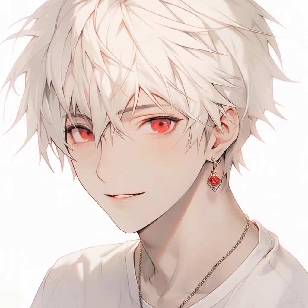 白发二次元少男少女情侣头像 AI绘画超甜动漫情头_4
