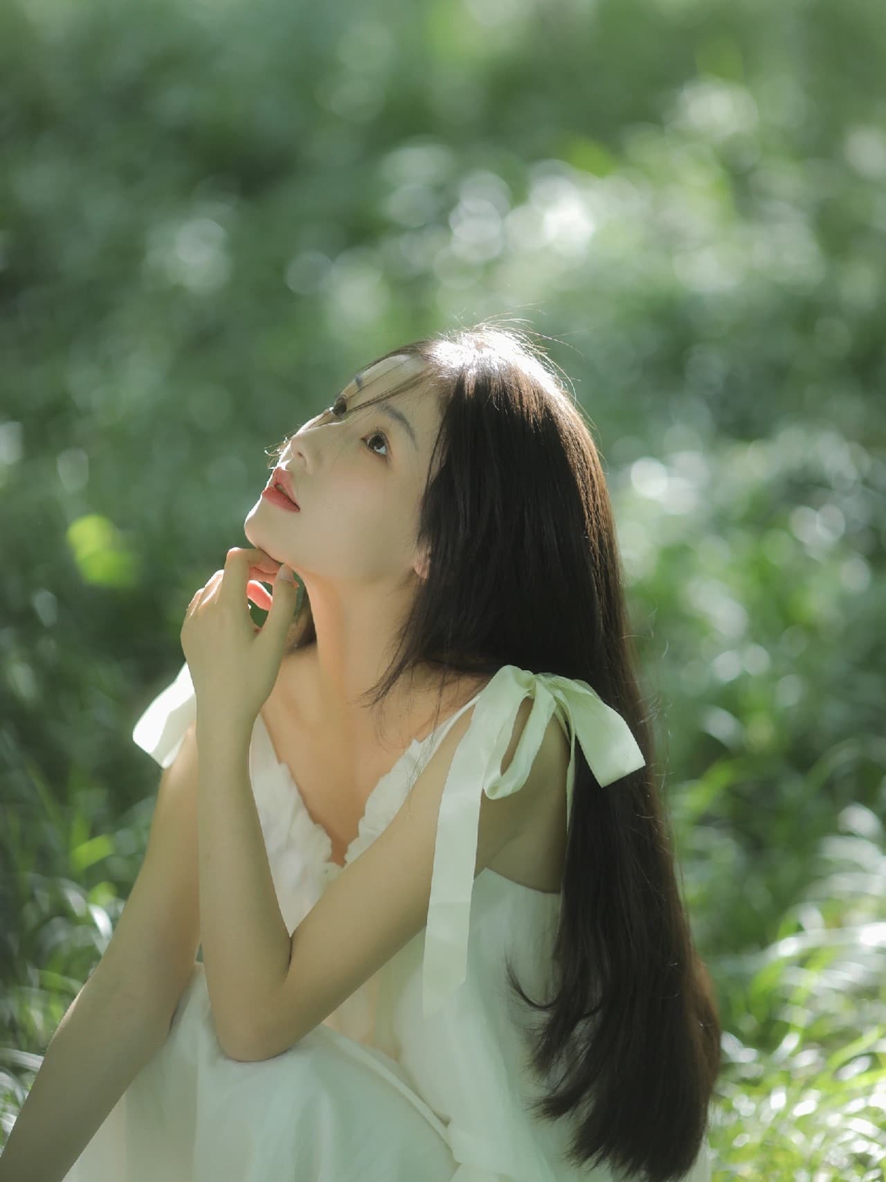 森系青春美女写真图片，白月光夏日小森林绿野仙踪写真！_6