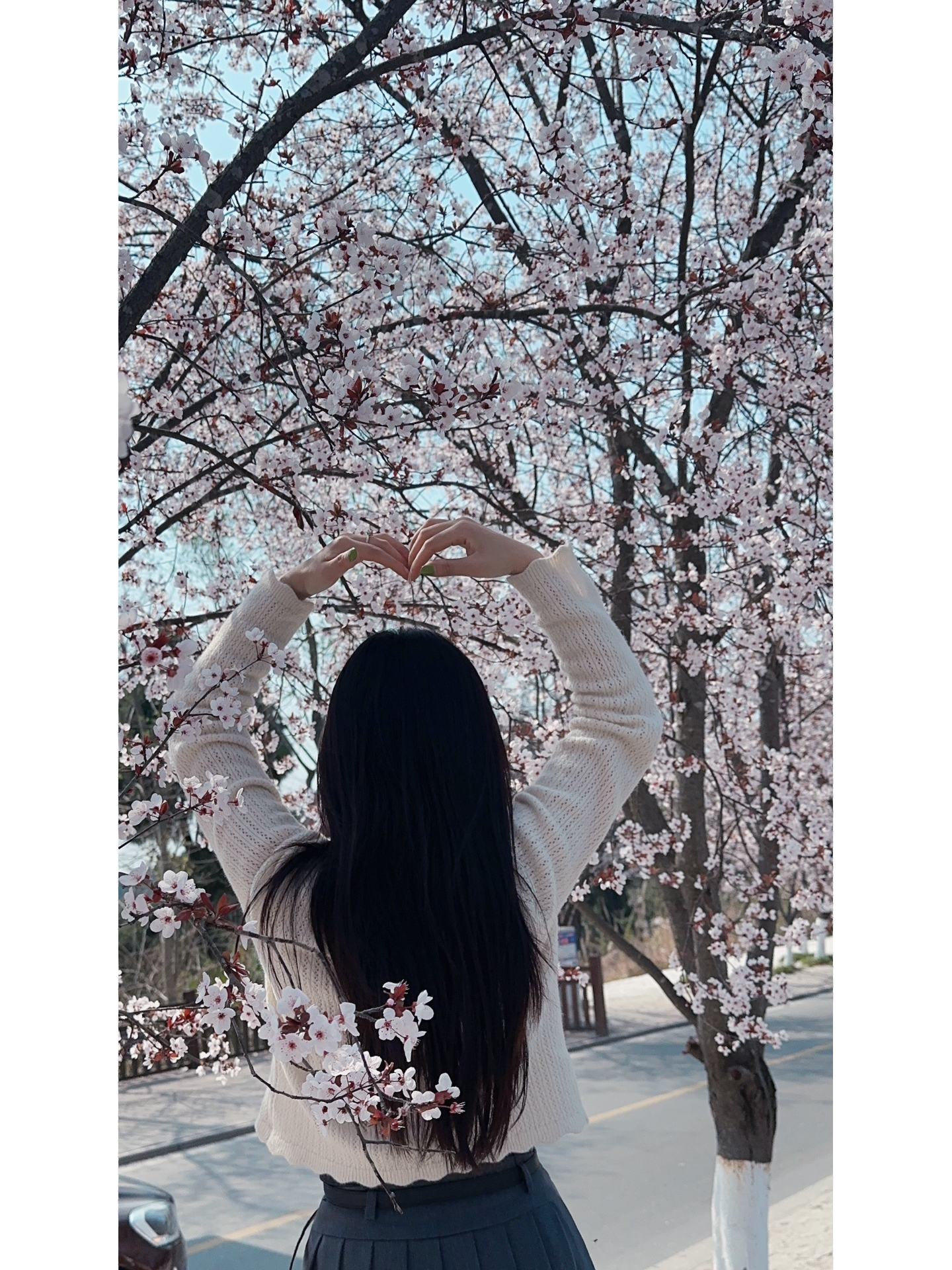 小清新女生黑色长直发 真人背影头像_7