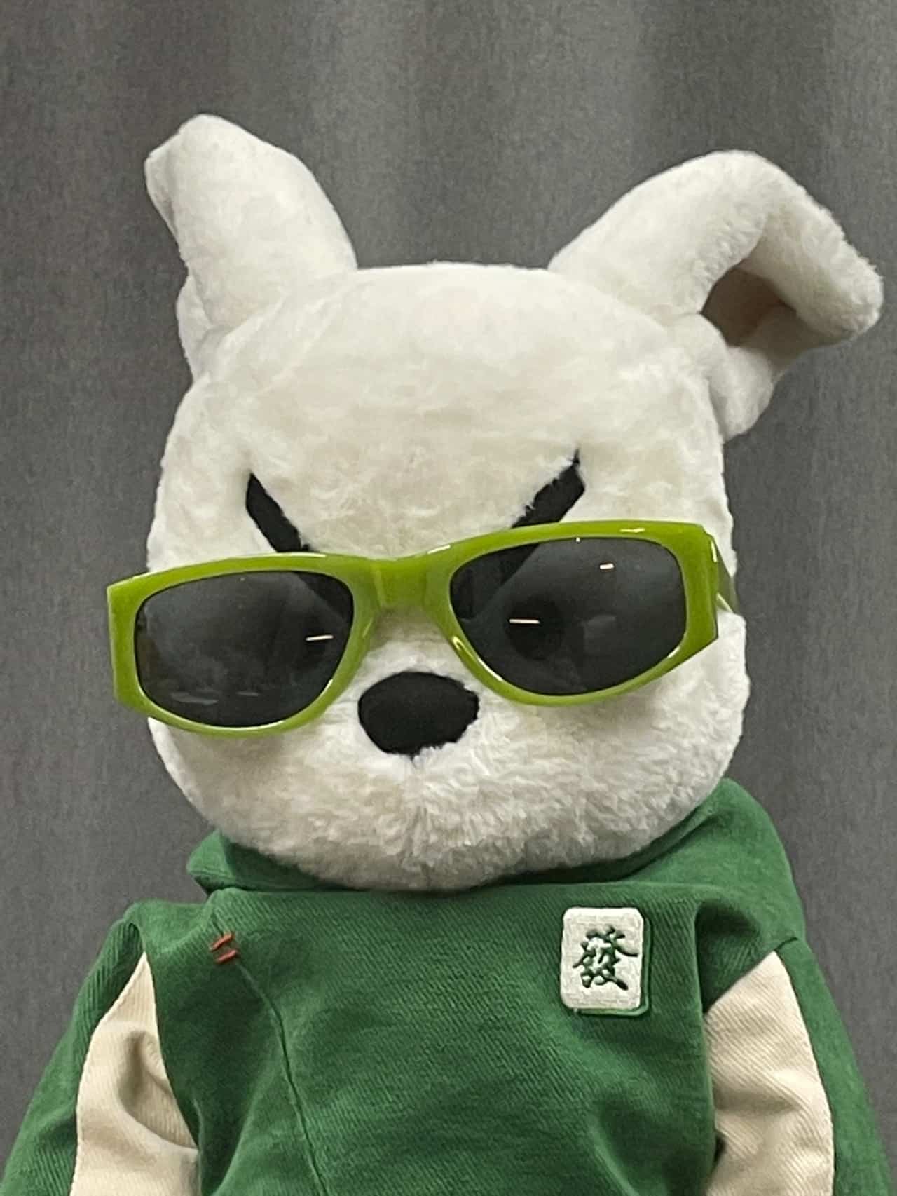 白色绿帽奋斗兔戴眼镜超酷男生头像_8