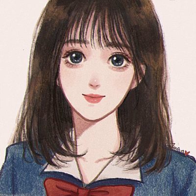灌篮高手手绘插画情侣头像 怀旧动漫