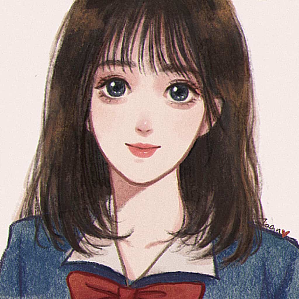 灌篮高手手绘插画情侣头像 怀旧动漫_5