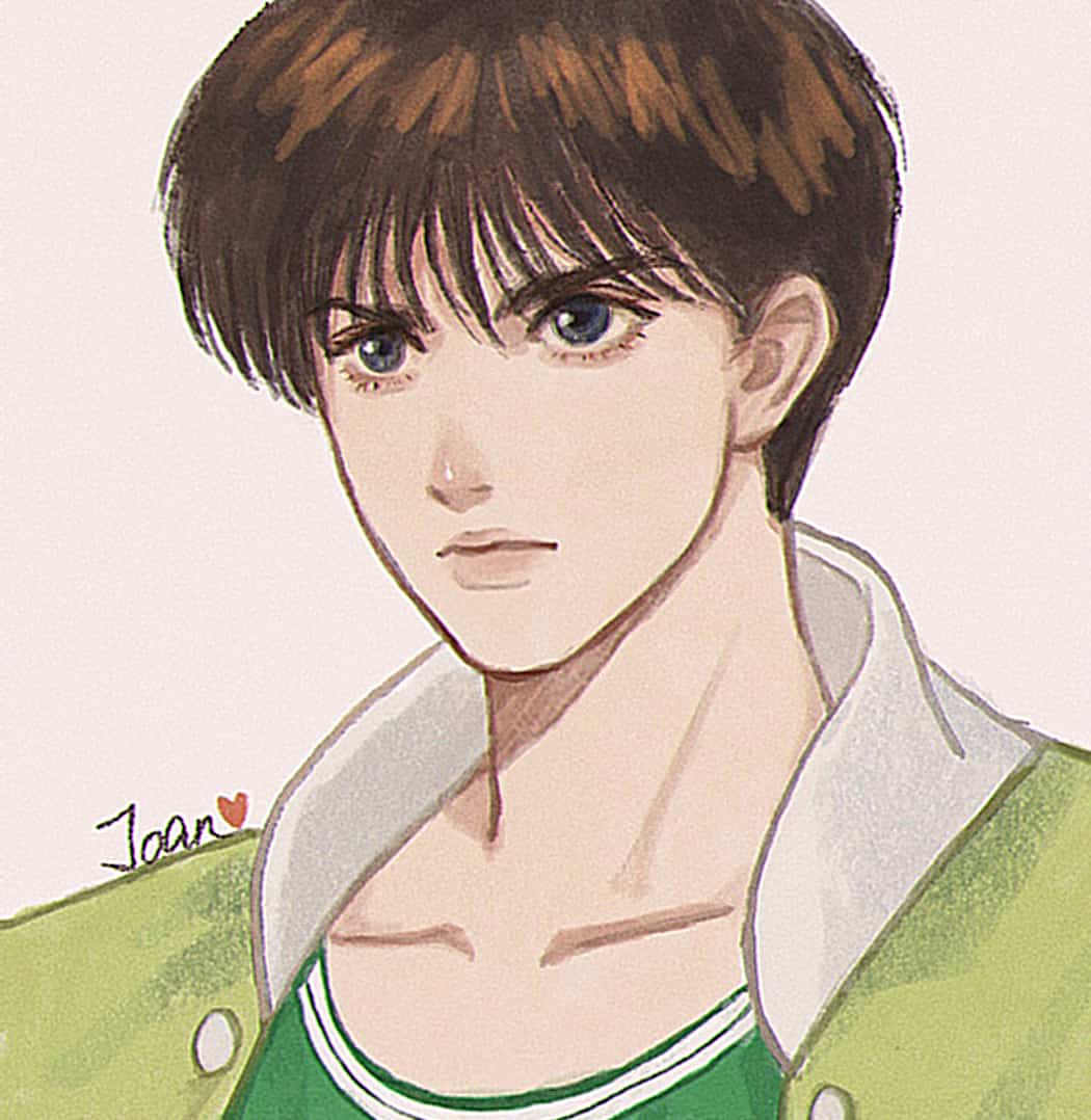 灌篮高手手绘插画情侣头像 怀旧动漫_7