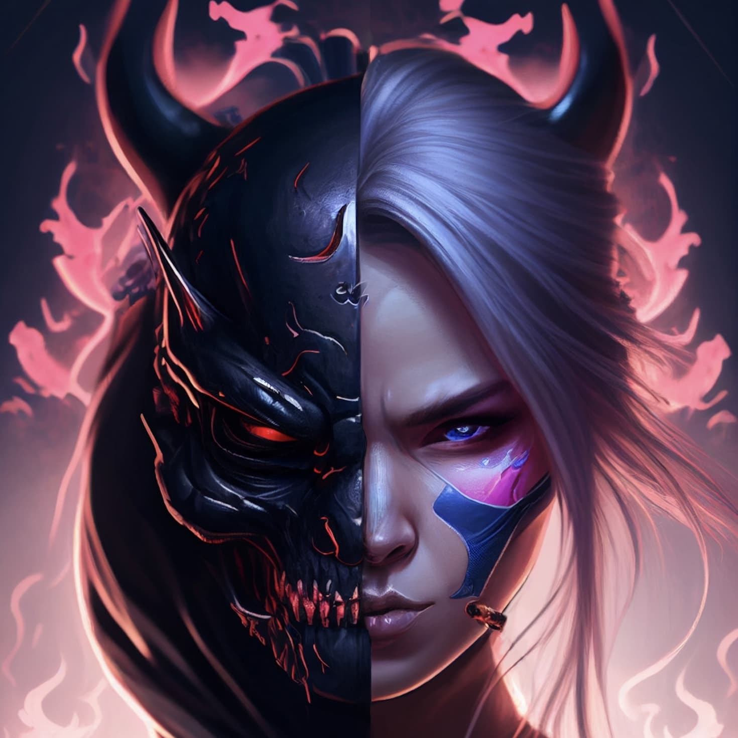 一半天使一半恶魔的头像 双重人格男女头像_14