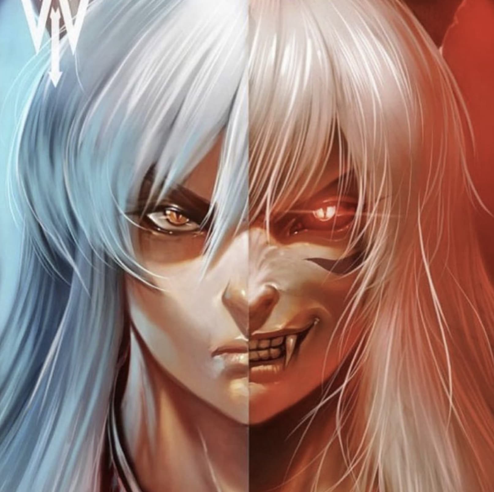 一半天使一半恶魔的头像 双重人格男女头像_1