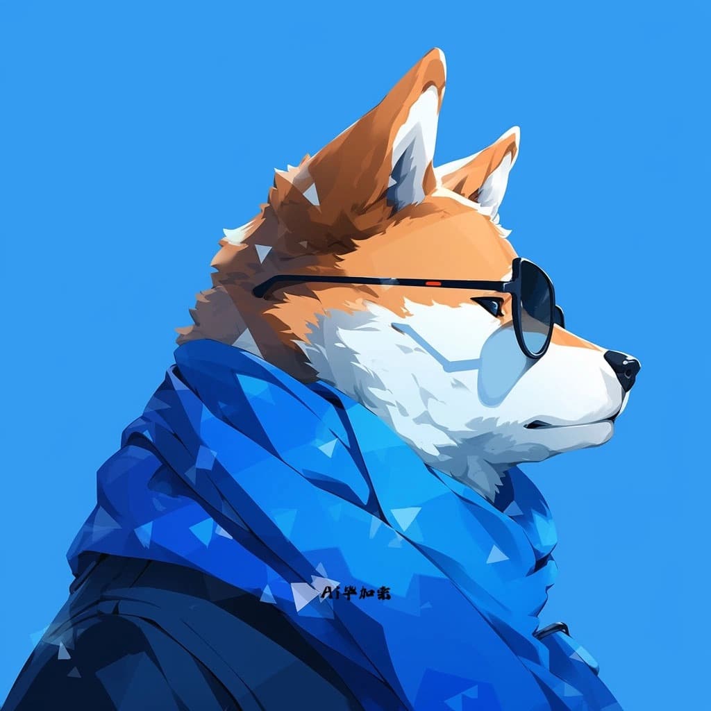 戴眼镜戴墨镜可爱柴犬头像AI绘制 忠犬八公同款狗狗_1