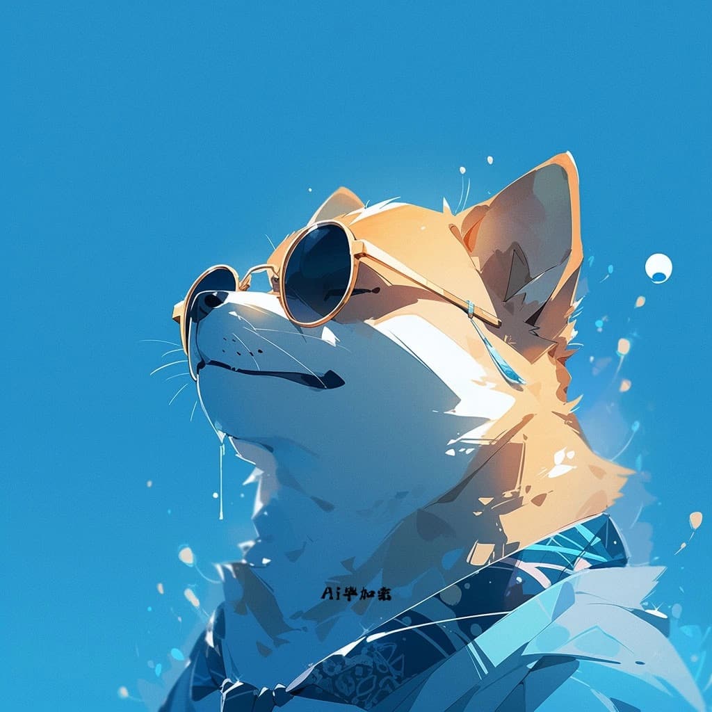 戴眼镜戴墨镜可爱柴犬头像AI绘制 忠犬八公同款狗狗_9