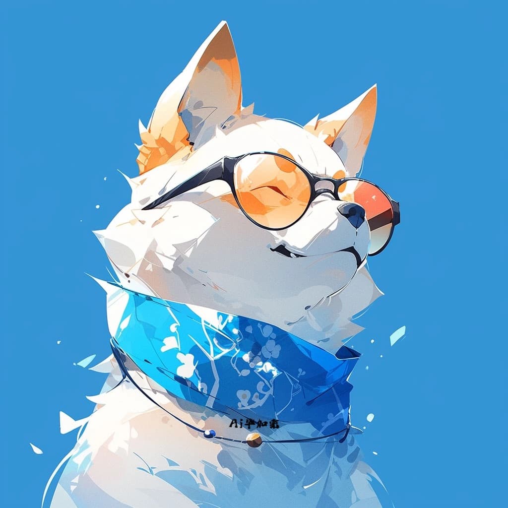 戴眼镜戴墨镜可爱柴犬头像AI绘制 忠犬八公同款狗狗_8