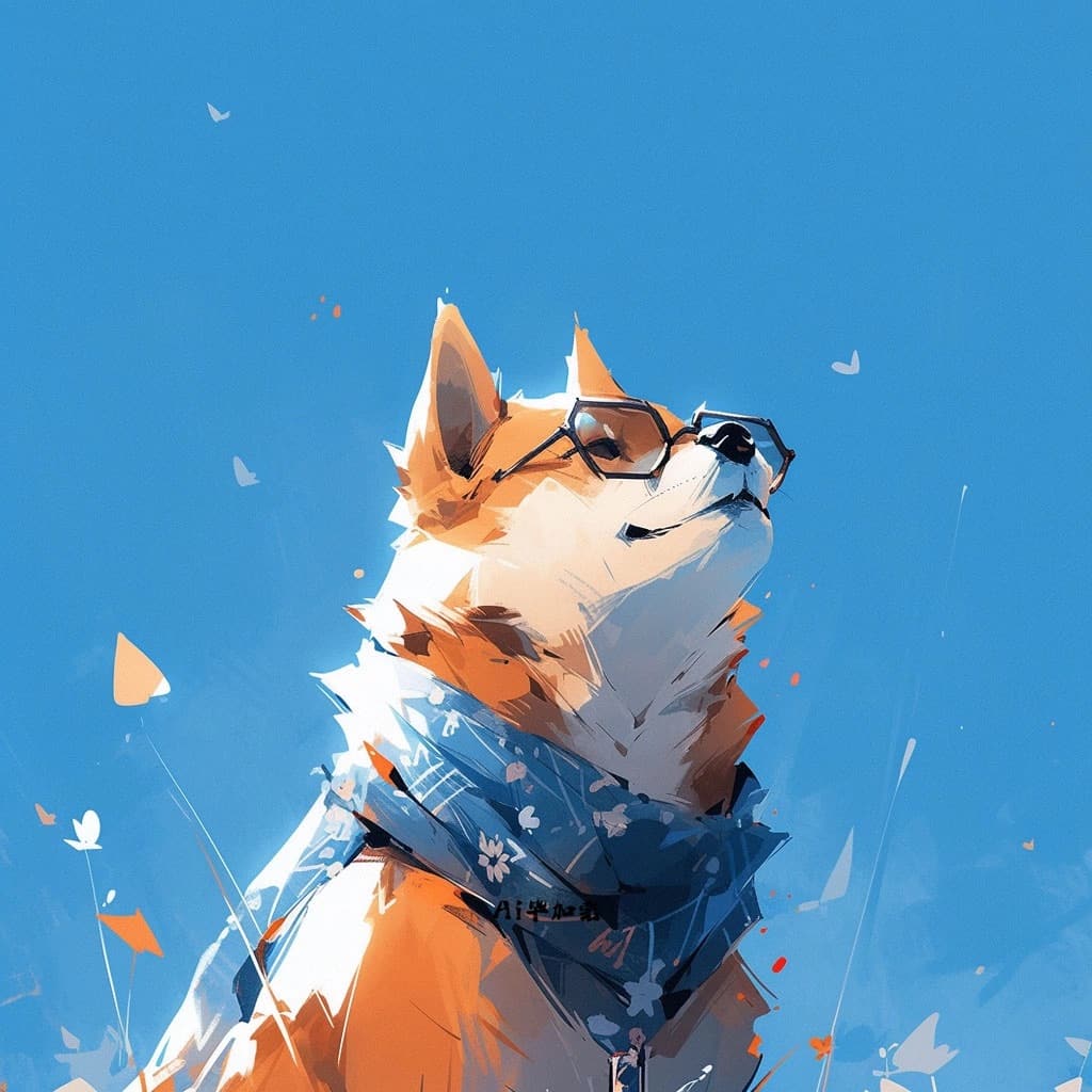 戴眼镜戴墨镜可爱柴犬头像AI绘制 忠犬八公同款狗狗_6