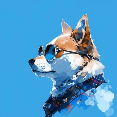 戴眼镜戴墨镜可爱柴犬头像AI绘制 忠犬八公同款狗狗
