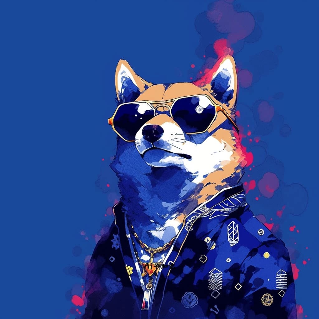 戴眼镜戴墨镜可爱柴犬头像AI绘制 忠犬八公同款狗狗_2