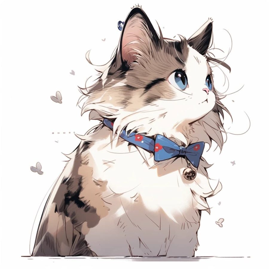 可爱布偶猫卡通头像，女孩子抱着布偶猫卡通头像_10