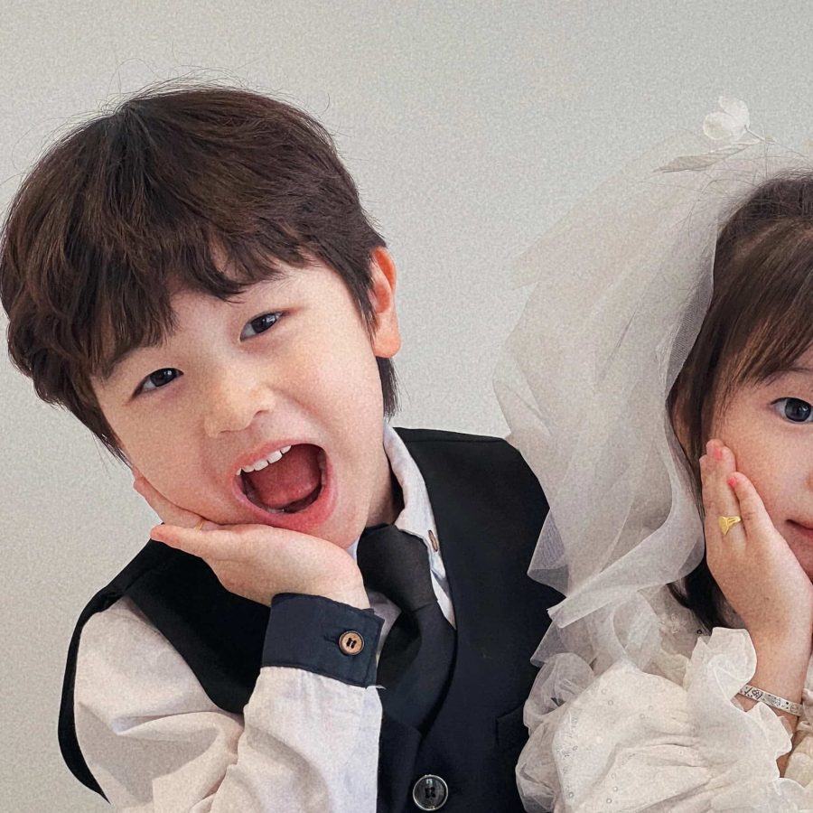一对可爱小孩婚纱照情侣头像 一人一张情侣专用_10