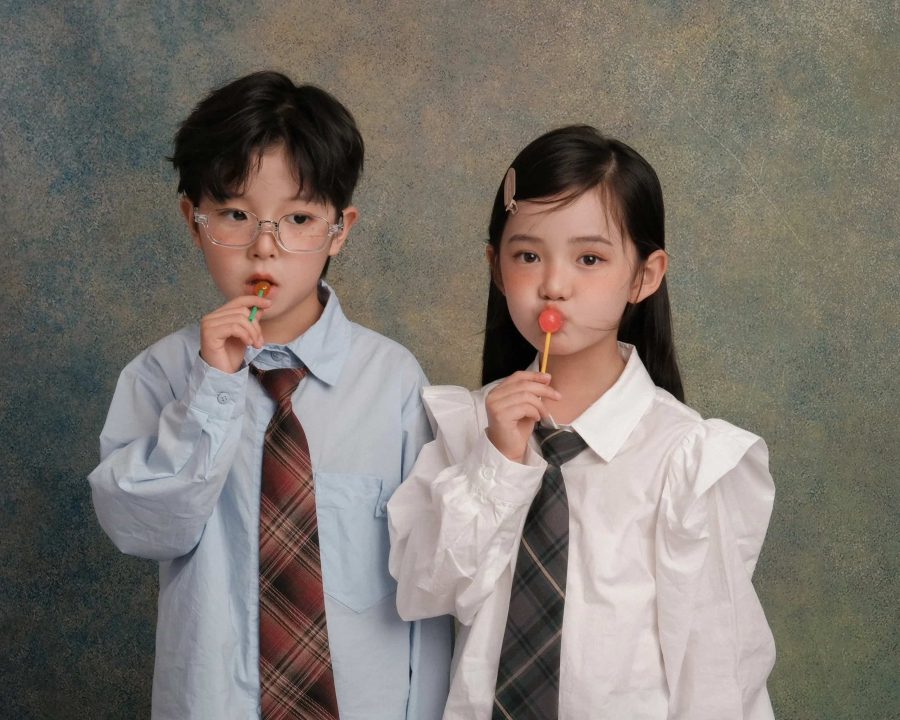 超火高清儿童情侣头像 一男一女微信头像_5