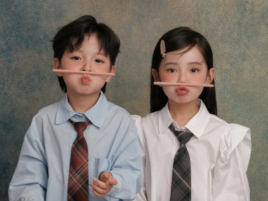 超火高清儿童情侣头像 一男一女微信头像_6