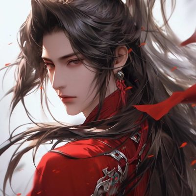 氛围感古风红衣长发男生头像 绝美仙气男头
