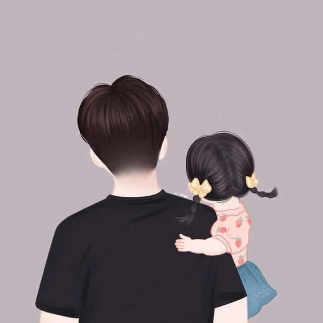90后潮酷宝妈宝爸抱娃 卡通情侣头像一人一张_1