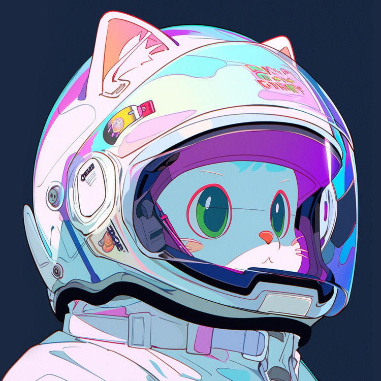 Ai绘画猫咪戴头盔超酷头像，黑猫白猫戴头盔卡通头像_7