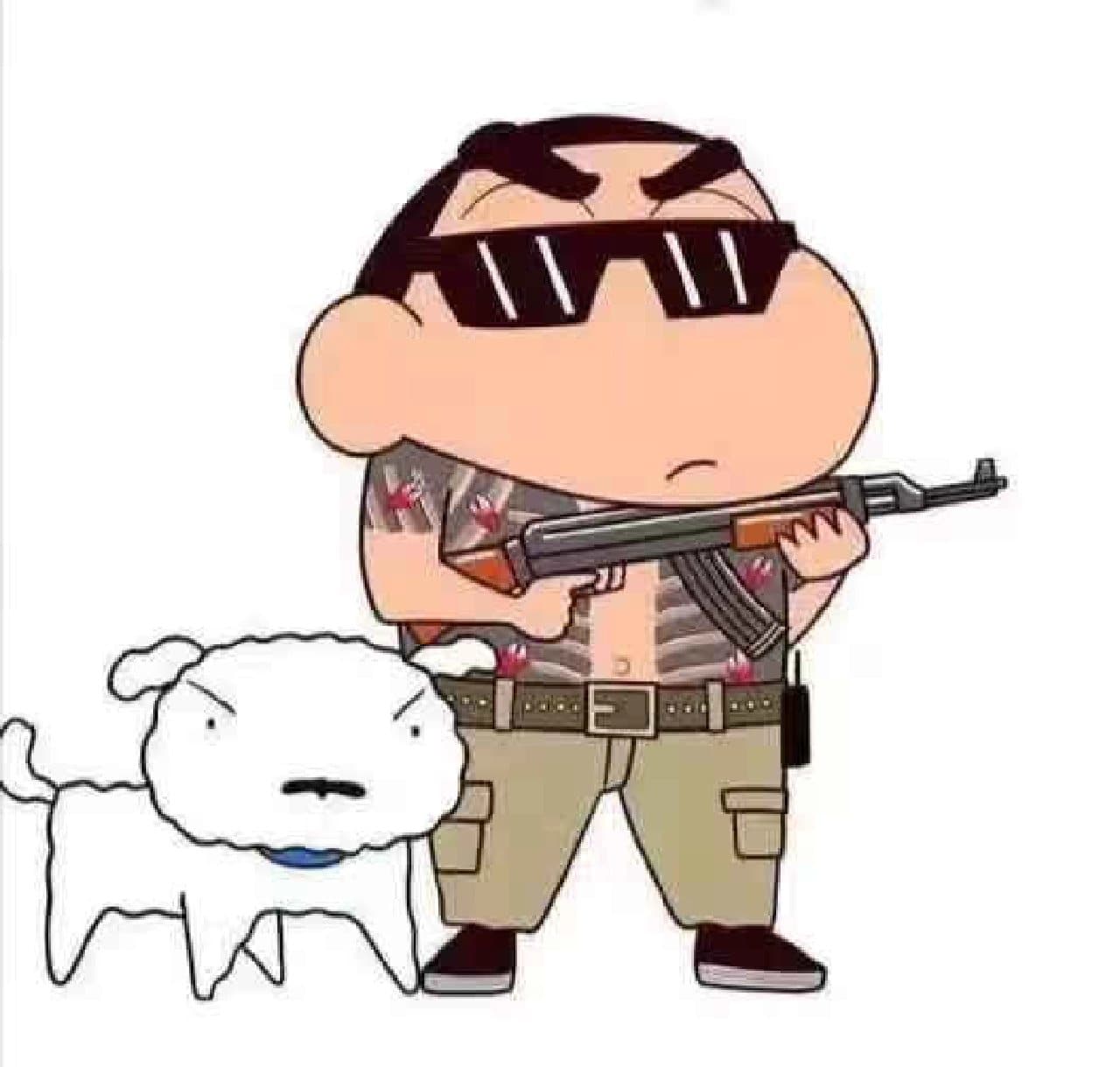 蜡笔小新社会人儿纹身个性搞笑动漫头像_3