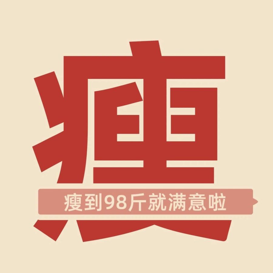 女生减肥大写的瘦字微信头像 励志瘦身头像_6