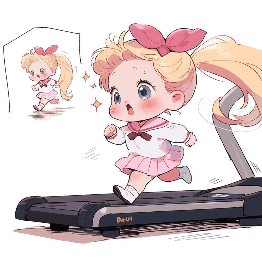 Q版水冰月月野兔运动减肥女生头像 AI绘画励志减肥动漫女头_7