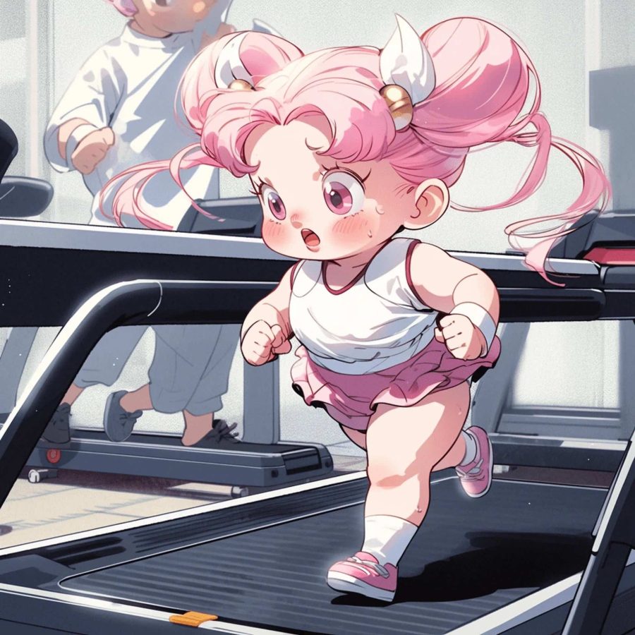 Q版水冰月月野兔运动减肥女生头像 AI绘画励志减肥动漫女头_10
