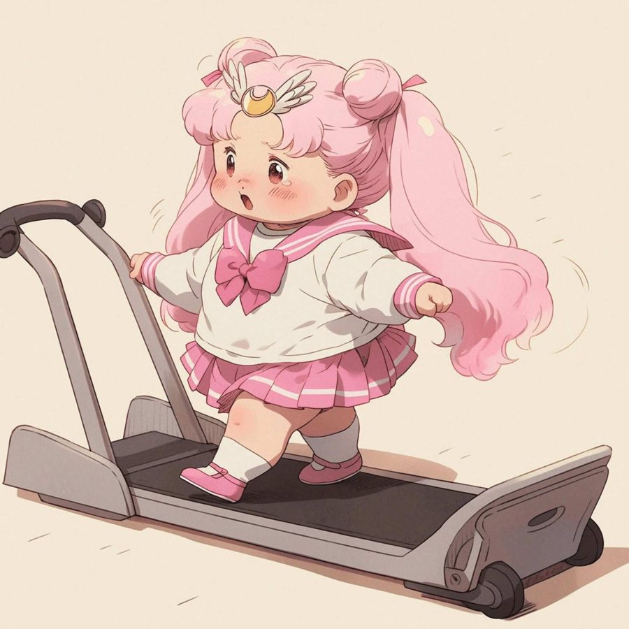 Q版水冰月月野兔运动减肥女生头像 AI绘画励志减肥动漫女头_20