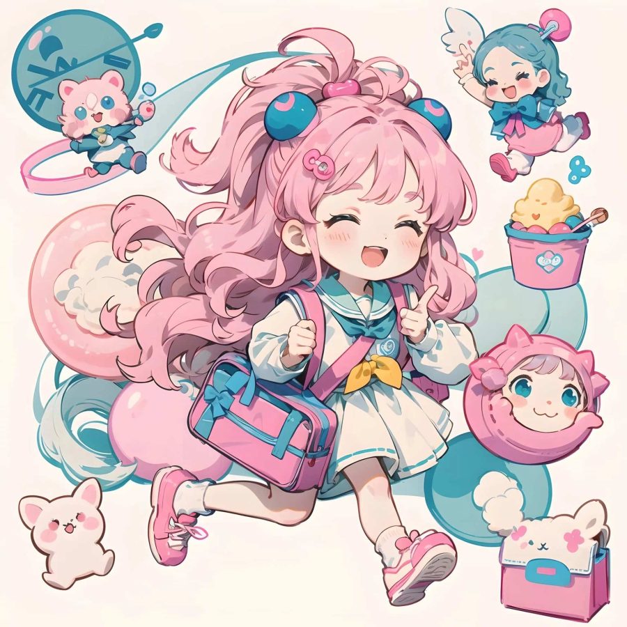 治愈系爱笑女孩百变小樱动漫头像 魔卡少女樱AI绘画头像_5