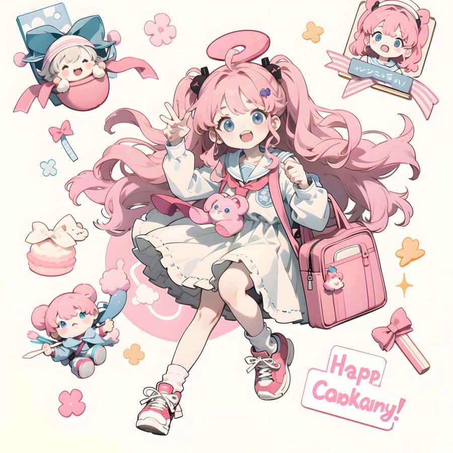 治愈系爱笑女孩百变小樱动漫头像 魔卡少女樱AI绘画头像_7