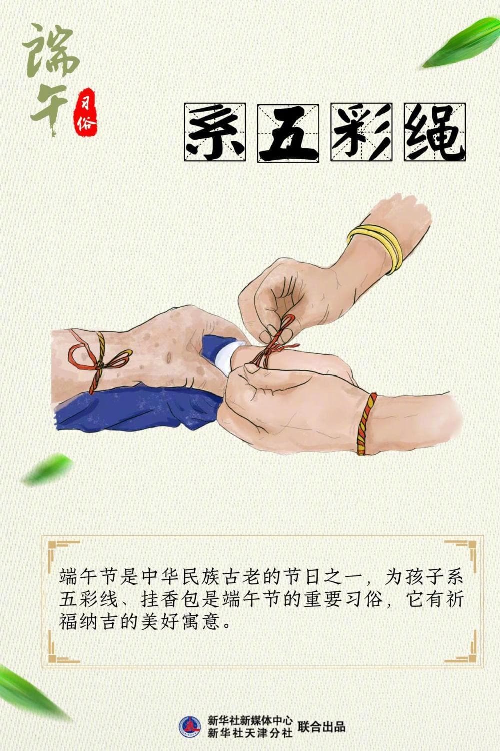 端午节习俗图鉴 包粽子、赛龙舟、挂艾草、放纸鸢、系五色丝线_6