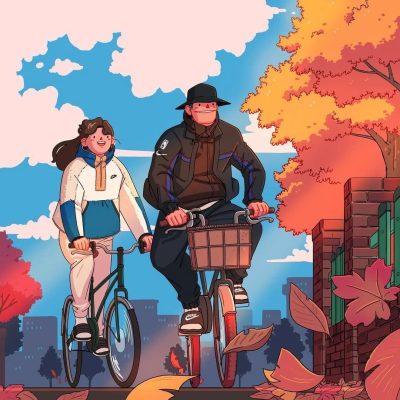 二次元情侣男女的生活秀恩爱的图片