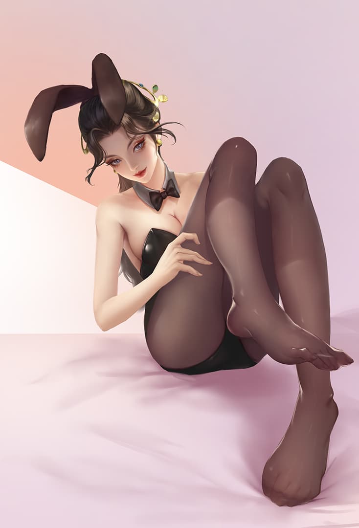 二次元貂蝉的兔子好软水好多图片_1