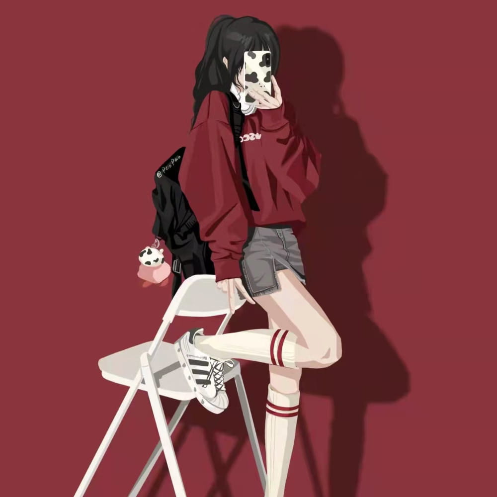 一男一女红色情侣头像，情头一男一女红色系_7