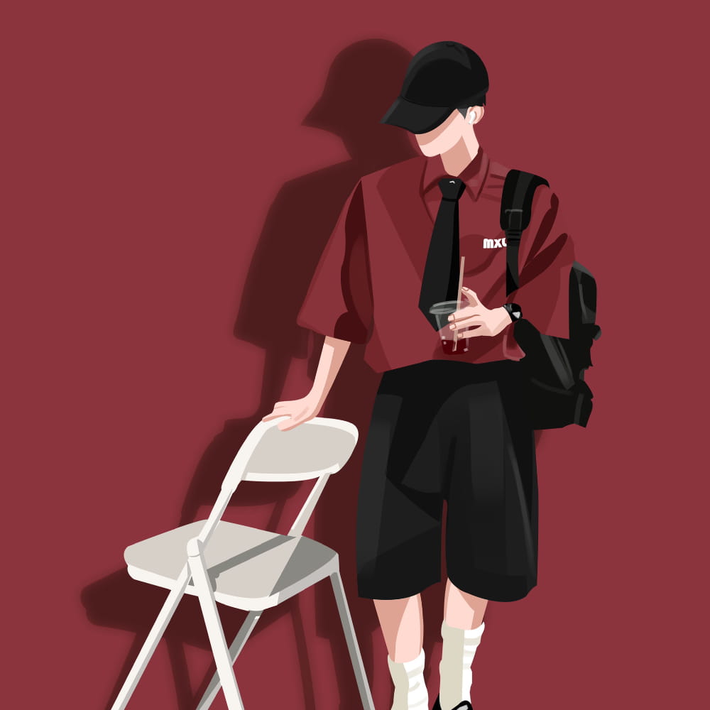 一男一女红色情侣头像，情头一男一女红色系_8