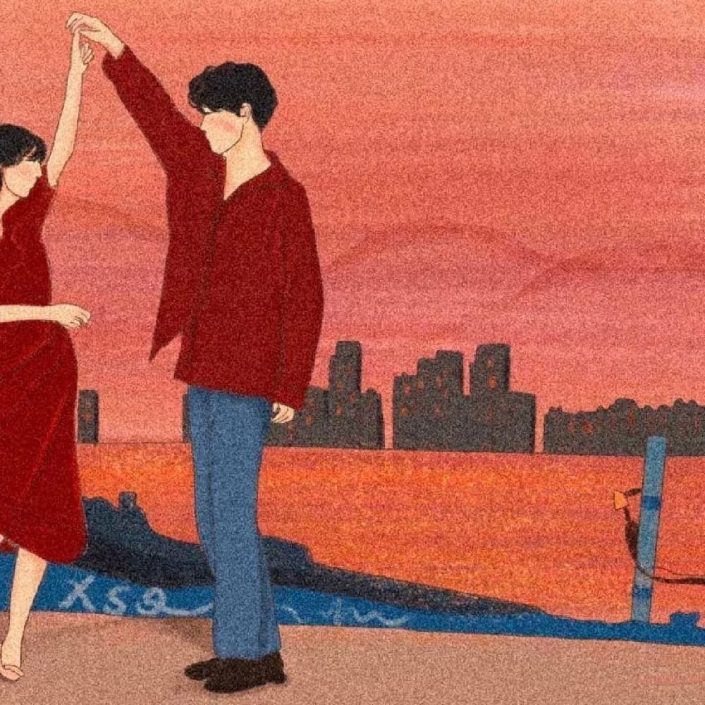 一男一女红色情侣头像，情头一男一女红色系_10