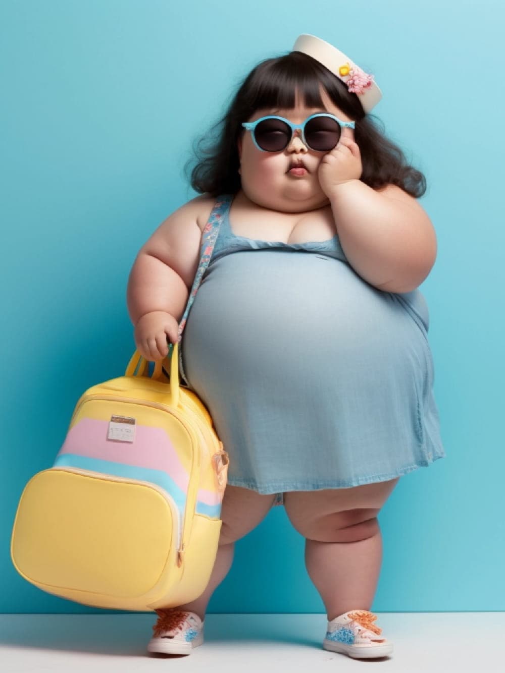 网上最火的小胖妞头像,Ai小胖妞微信头像图片_3