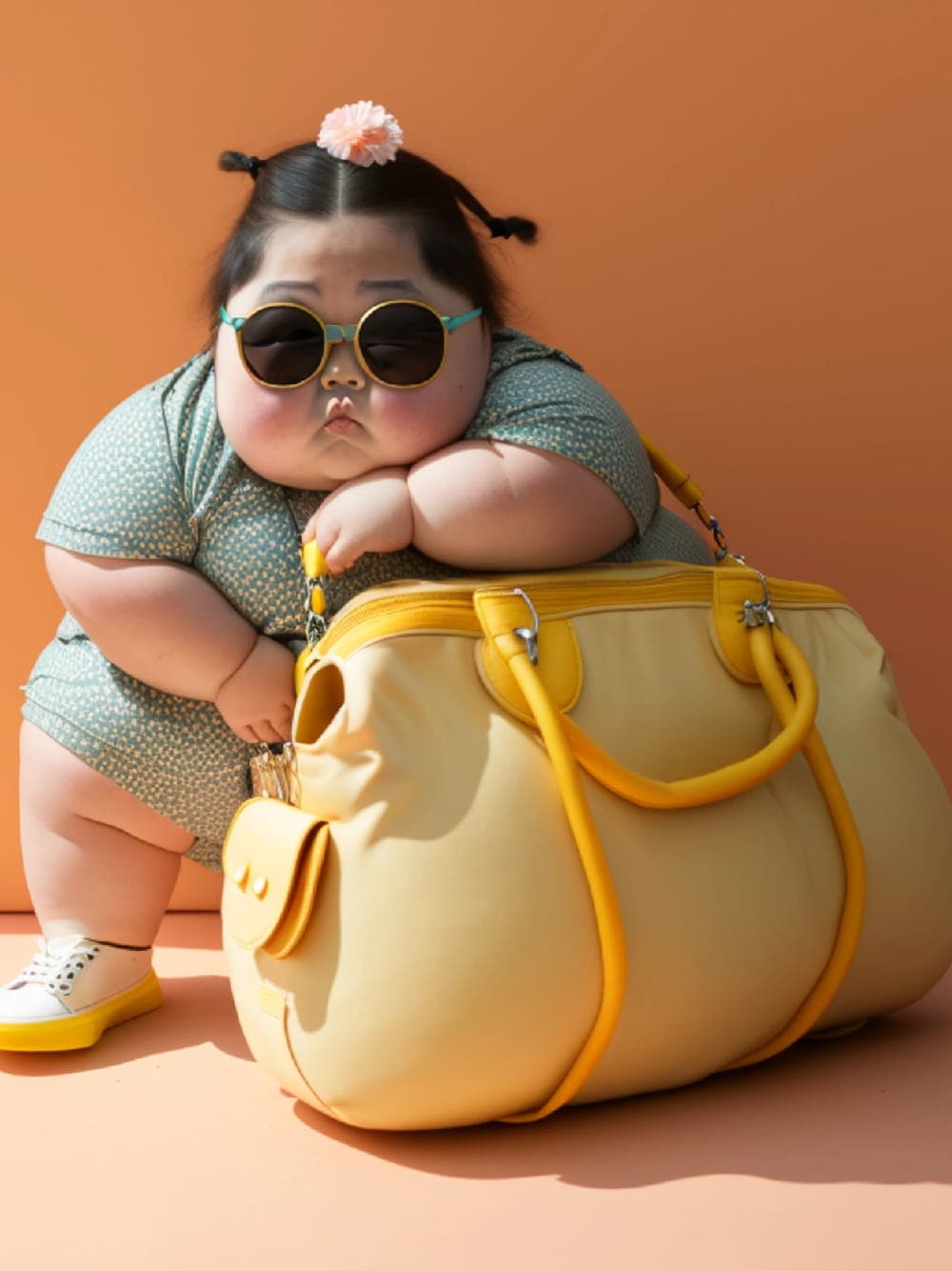 网上最火的小胖妞头像,Ai小胖妞微信头像图片_7