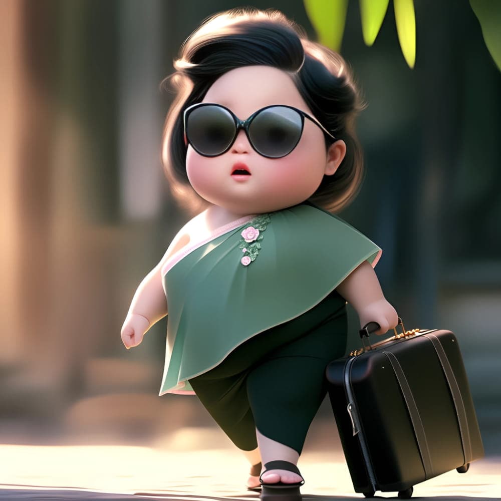 网上最火的小胖妞头像,Ai小胖妞微信头像图片_10