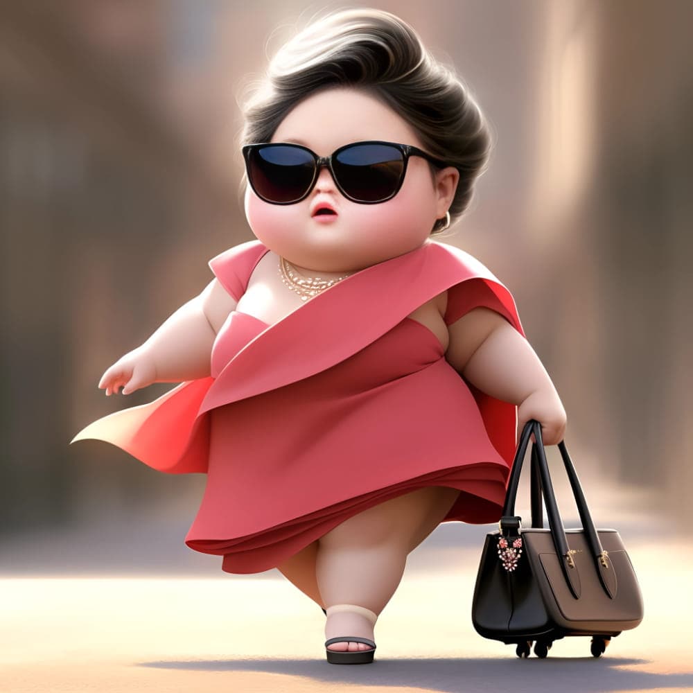 网上最火的小胖妞头像,Ai小胖妞微信头像图片_17